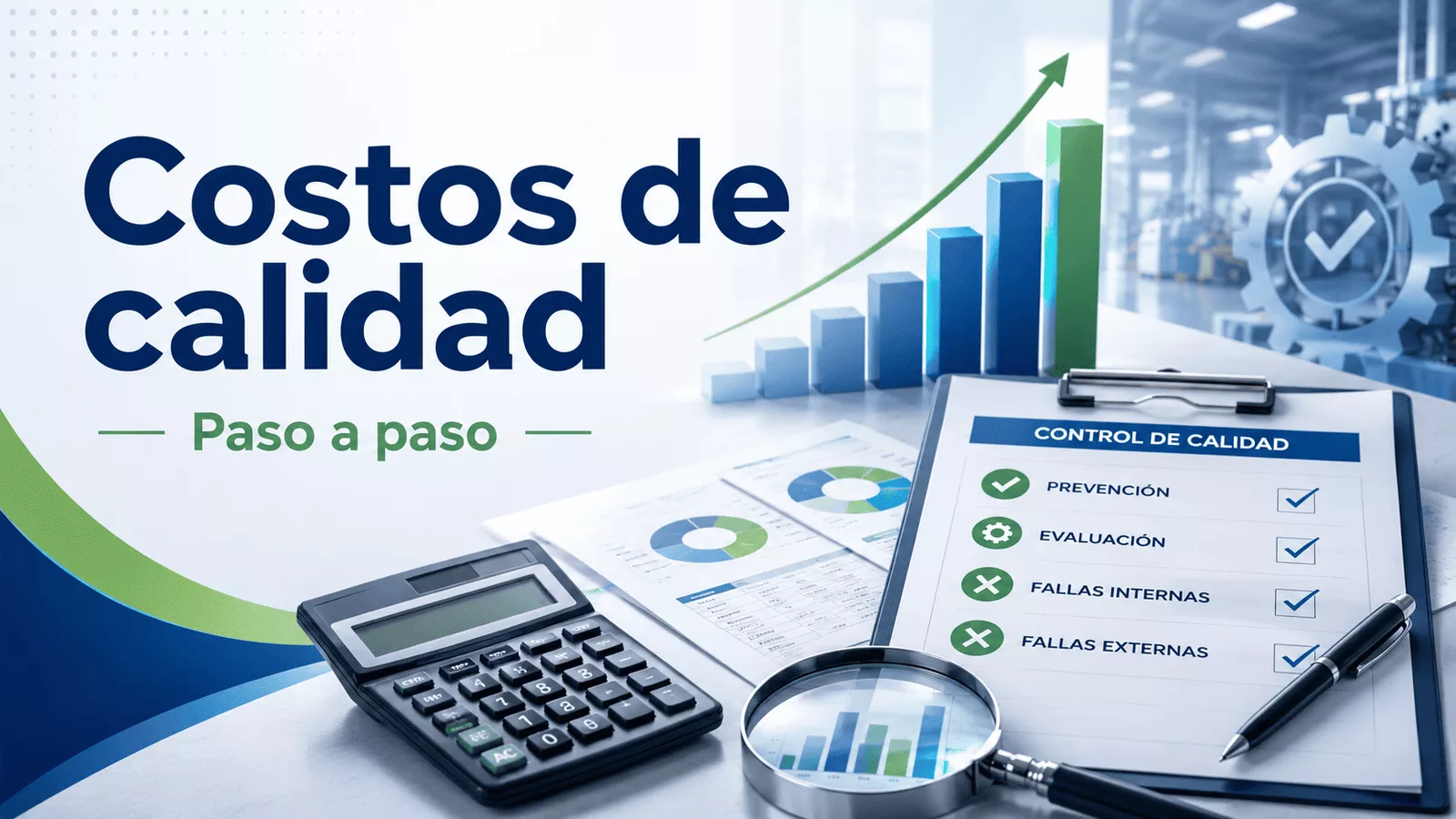 Análisis de costos de calidad con gráficos, cálculos e indicadores de proceso