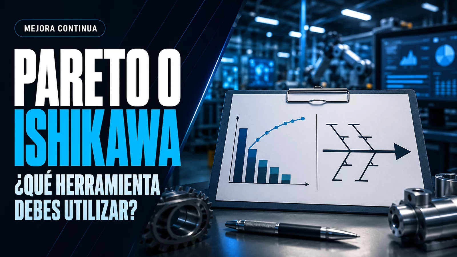 Comparación entre un diagrama de Pareto y un diagrama de Ishikawa para elegir la herramienta de análisis adecuada