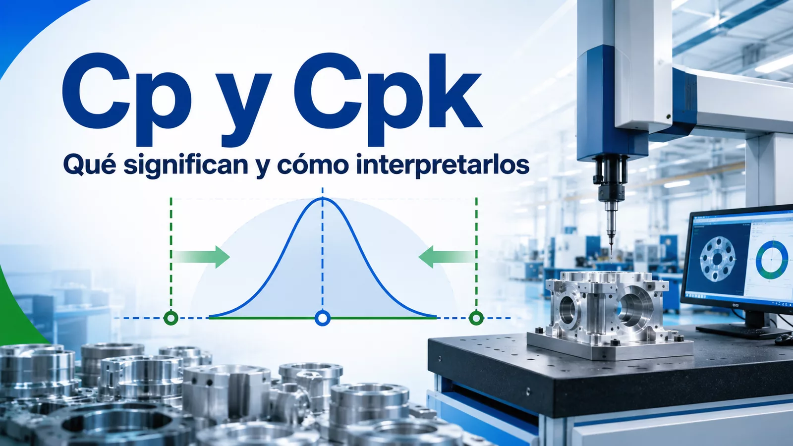 Cp y Cpk en control de calidad industrial.