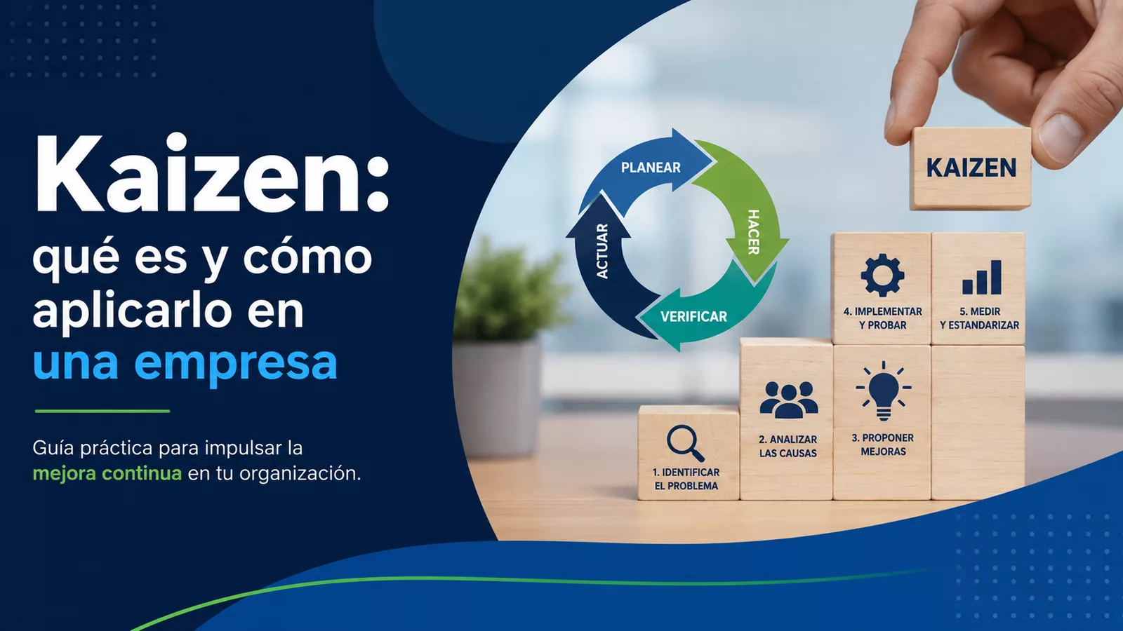 Aplicación de Kaizen y mejora continua en una empresa mediante análisis de procesos, PDCA y estandarización.