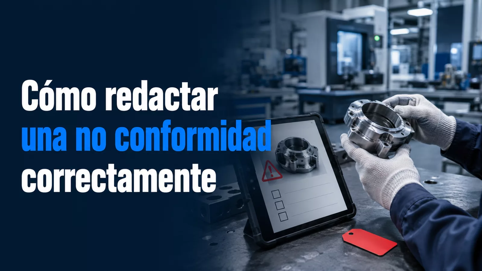 Auditora documentando una no conformidad con evidencias y requisitos en una planta industrial.